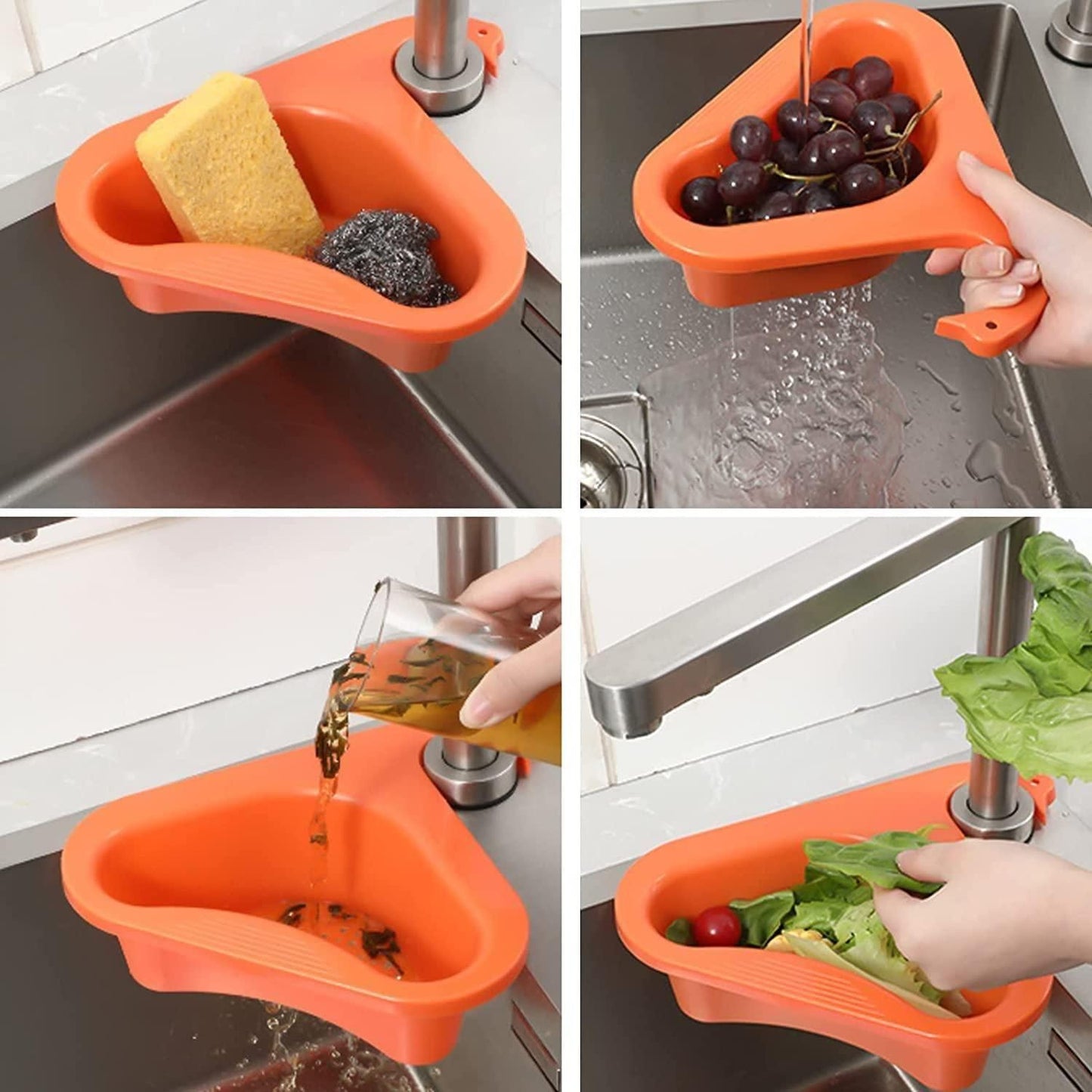 Corner Plastic Kitchen Sink Organizer Pack of 2