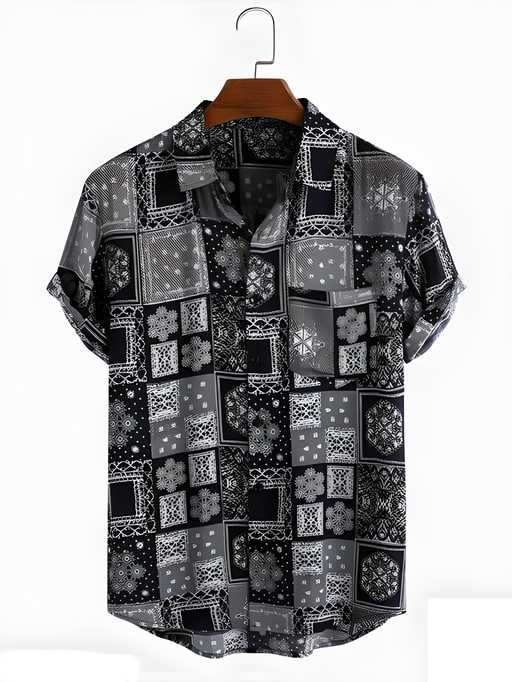 Rayon Printed Half Sleeves Regular Fit Mens Casual Shirt